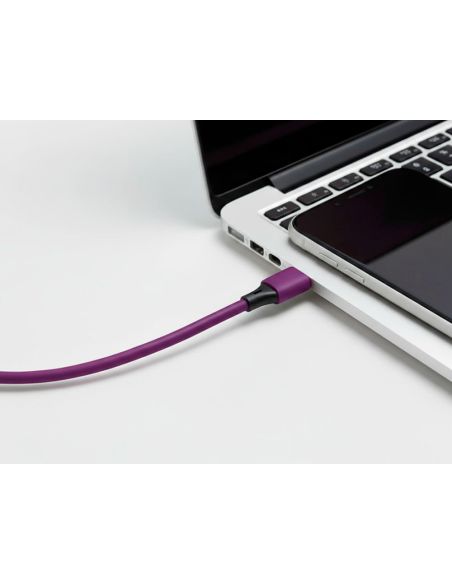 Cable Usb-C A Usb-C Q-Connect Pvc Longitud 1M Morado