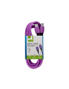 Cable Usb-C A Usb-C Q-Connect Pvc Longitud 2M Morado 2