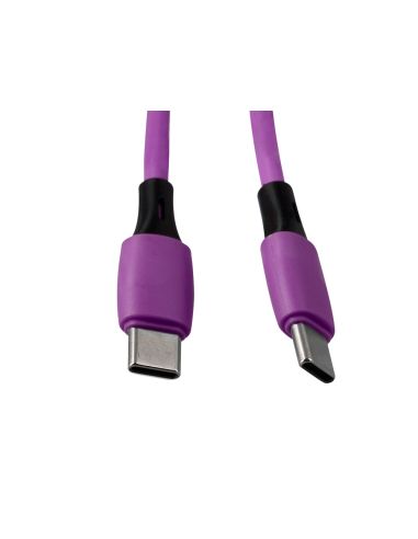 Cable Usb-C A Usb-C Q-Connect Pvc Longitud 2M Morado