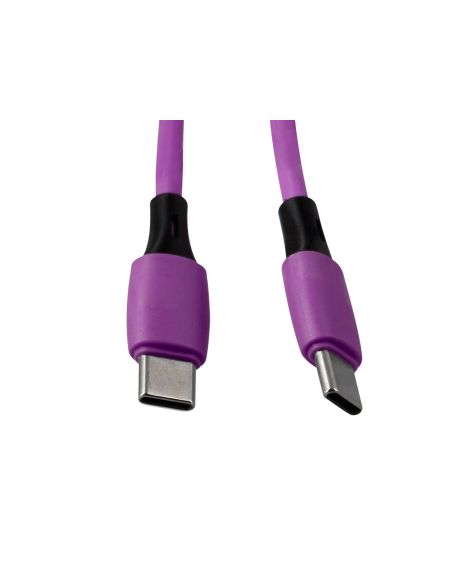 Cable Usb-C A Usb-C Q-Connect Pvc Longitud 2M Morado
