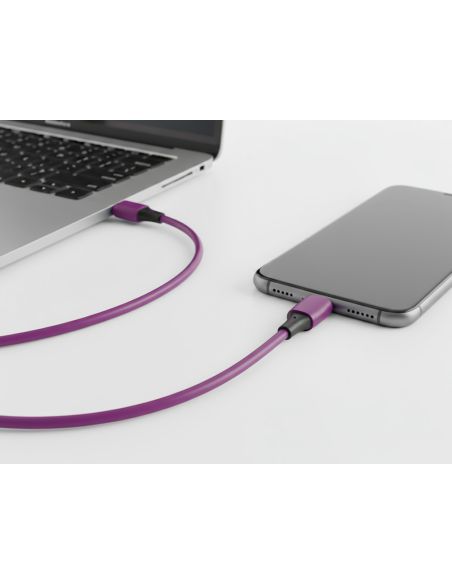 Cable Usb-C A Usb-C Q-Connect Pvc Longitud 2M Morado