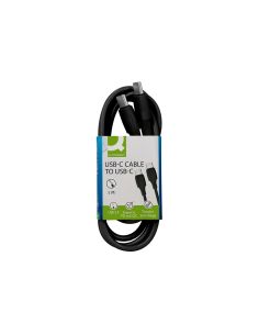Cable Usb-C A Usb-C Q-Connect Pvc Longitud 1M Negro 2