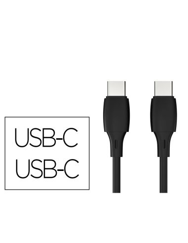 Cable Usb-C A Usb-C Q-Connect Pvc Longitud 2M Negro