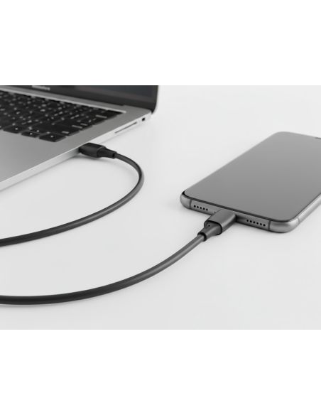 Cable Usb-C A Usb-C Q-Connect Pvc Longitud 2M Negro