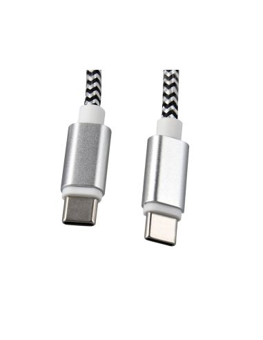 Cable Usb-C A Usb-C Q-Connect Nailon Longitud 1M Blanco