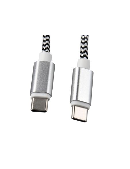 Cable Usb-C A Usb-C Q-Connect Nailon Longitud 1M Blanco