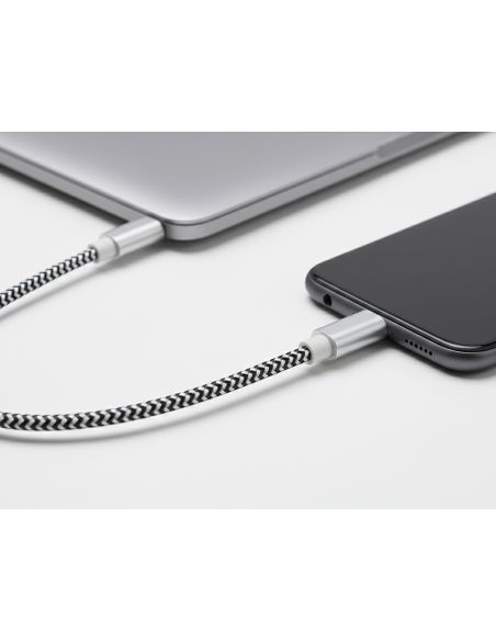 Cable Usb-C A Usb-C Q-Connect Nailon Longitud 1M Blanco