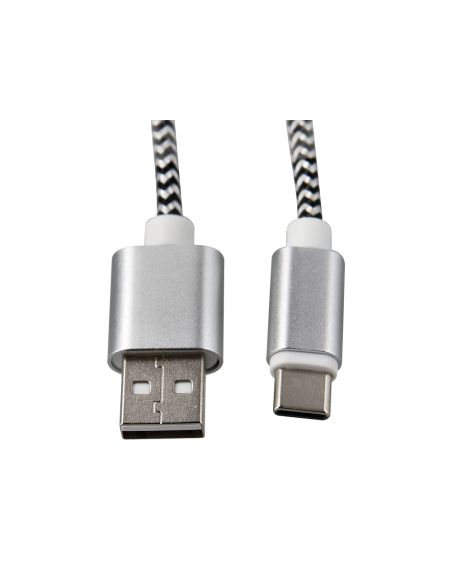 Cable Usb-C A Usb-A Q-Connect Nailon Longitud 1M Blanco