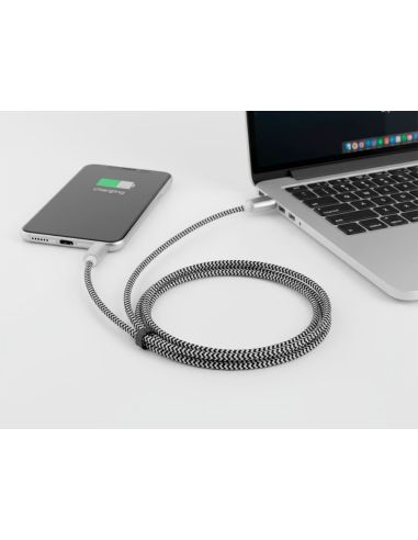 Cable Usb-C A Usb-A Q-Connect Nailon Longitud 1M Blanco