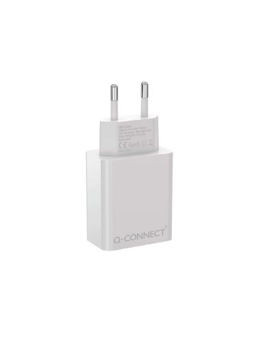 Cargador De Pared Usb-A Y Usb-C Q-Connect 20 W Blanco