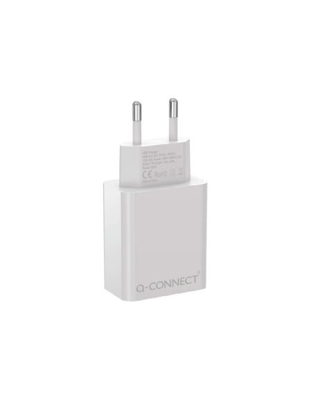 Cargador De Pared Usb-A Y Usb-C Q-Connect 20 W Blanco