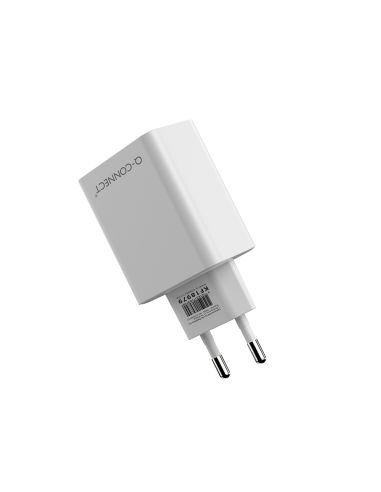 Cargador De Pared Usb-A Y Usb-C Q-Connect 20 W Blanco