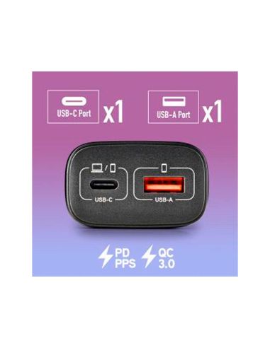 Cargador Ngs De Pared Gan Ultrarapido Para Portatil 45W Con 2 Puertos: Usb-C A Usb-A