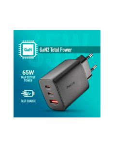 Cargador Ngs De Pared Gan Ultrarapido Para Portatil De 65W Con 3 Puertos: 2 Usb-C Y 1 Usb-A 2