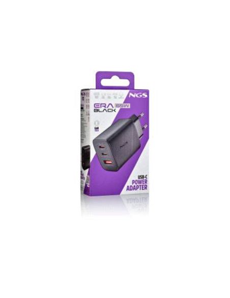 Cargador Ngs De Pared Gan Ultrarapido Para Portatil De 65W Con 3 Puertos: 2 Usb-C Y 1 Usb-A|Libreriasalesiana