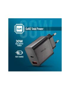 Cargador Ngs De Pared Gan Ultrarapido Para Portatil 30W Usb-C + Usb-A 2