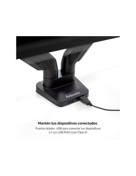 Brazo Para Monitor Plano Doble Fellowes Platinum Series Dual Arm Normativa Vesa Para Pantallas Hasta 9