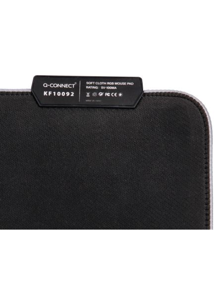 Alfombrilla Para Raton Q-Connect Iluminacion Led Conexion Usb Color Negro 350X250X3 Mm