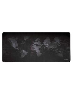 Alfombrilla Para Raton Q-Connect Xxl Negra Con Diseño Mapa Del Mundo 900X400 Mm
