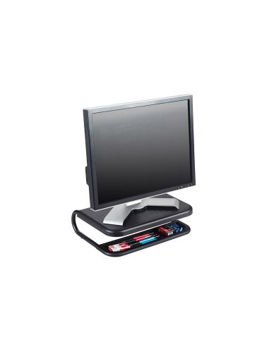 Soporte Q-Connect Para Portatil Y Monitor De Pc Con Bandeja Organizadora Color Negro 380X295X110 Mm