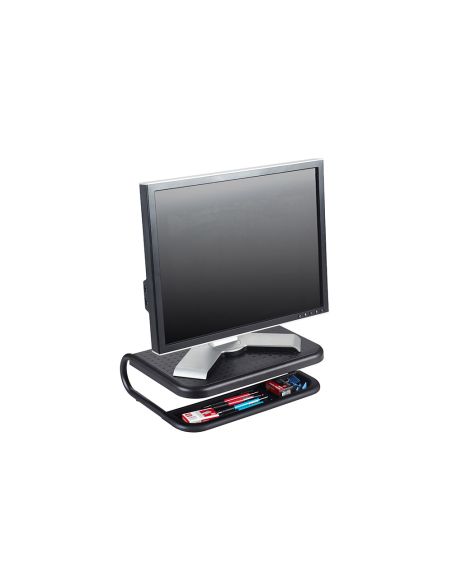 Soporte Q-Connect Para Portatil Y Monitor De Pc Con Bandeja Organizadora Color Negro 380X295X110 Mm