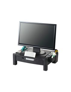 Soporte Q-Connect Para Monitor /Impresora Ajustable Altura 10,3Cm A 13,3Cm Con Cajon Color Negro 434X336X133 Mm 2