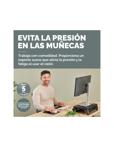 Alfombrilla Para Raton Fellowes Con Reposamuñecas Breyta Negro 250X210X25 Mm