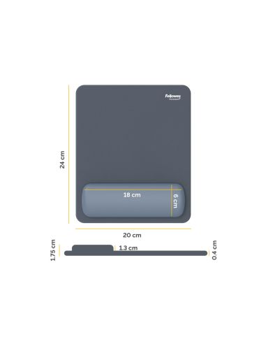 Alfombrilla Para Raton Fellowes Con Reposamuñecas Breyta Azul 250X210X25 Mm
