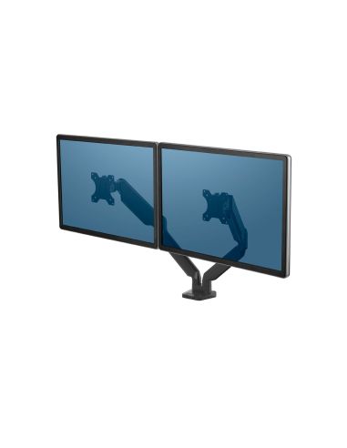 Brazo Para Monitor Fellowes Platinum Ajustable En Altura Para Dos Pantallas Normativa Vesa Hasta 10 Kg Negro