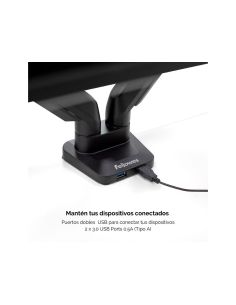 Brazo Para Monitor Fellowes Platinum Ajustable En Altura Para Dos Pantallas Normativa Vesa Hasta 10 Kg Negro 2
