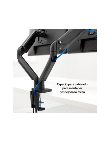 Brazo Para Monitor Fellowes Platinum Ajustable En Altura Para Dos Pantallas Normativa Vesa Hasta 10 Kg Negro