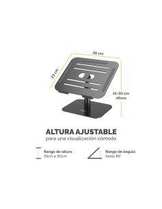 Soporte Para Portatil Fellowes Aluminia Con Peana Negro 280X245X65 Mm 2