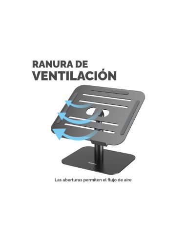 Soporte Para Portatil Fellowes Aluminia Con Peana Negro 280X245X65 Mm