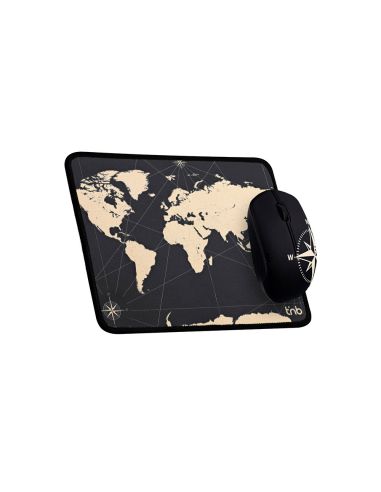 Alfombrilla De Raton + Raton Inalambrico Tnb Travel Optico 1600 Dpi