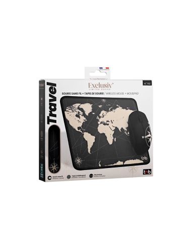 Alfombrilla De Raton + Raton Inalambrico Tnb Travel Optico 1600 Dpi
