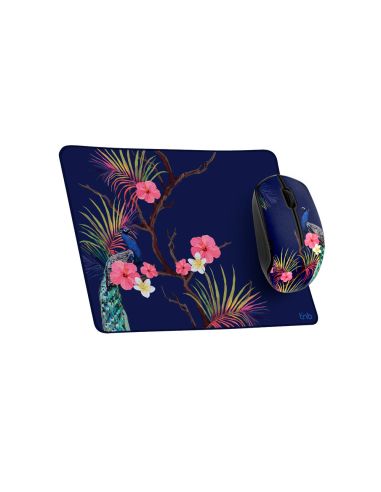 Alfombrilla De Raton + Raton Inalambrico Tnb Tropic Optico 1600 Dpi