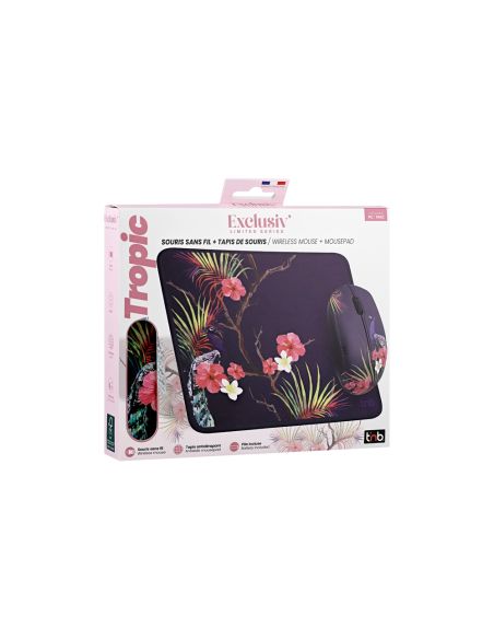 Alfombrilla De Raton + Raton Inalambrico Tnb Tropic Optico 1600 Dpi