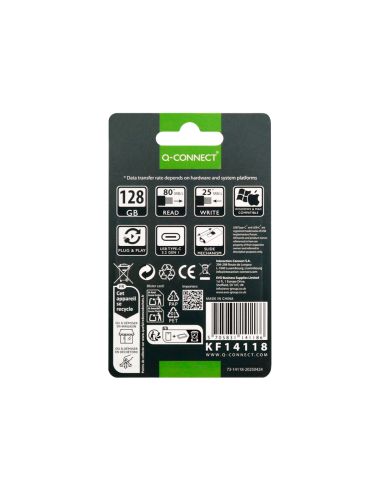 Memoria Usb Q-Connect Flash Drive 128 Gb 3.2 Tipo C
