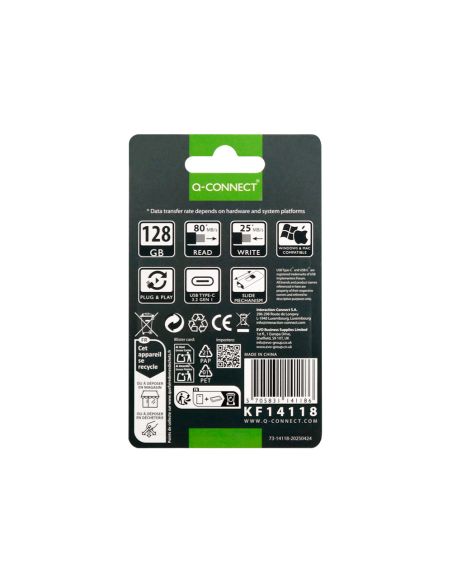 Memoria Usb Q-Connect Flash Drive 128 Gb 3.2 Tipo C