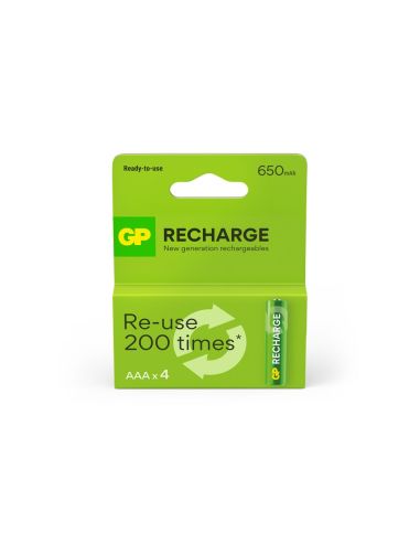 Pila Gp Recargable Aaa 650 Mah Blister De 4 Unidades|Libreriasalesiana