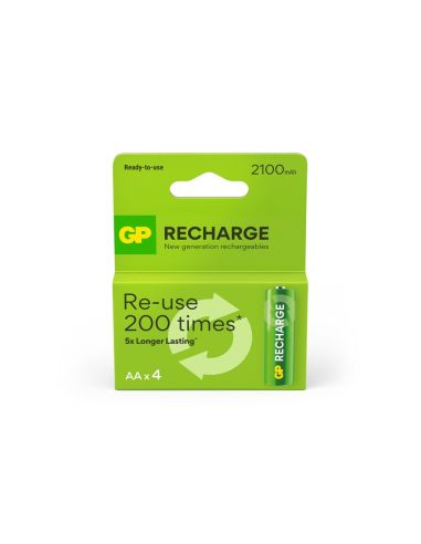 Pila Gp Recargable Aa 2100 Mah Blister De 4 Unidades|Libreriasalesiana