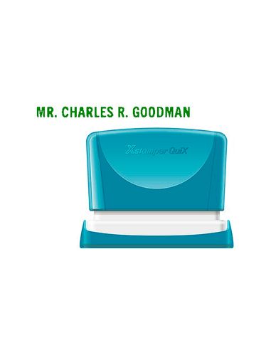 Sello X'Stamper Quix Personalizable Color Verde Medidas 4X60 Mm Q-05
