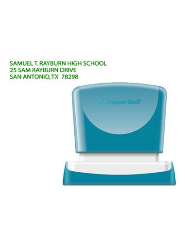 Sello X'Stamper Quix Personalizable Color Verde Medidas 14X60 Mm Q-14