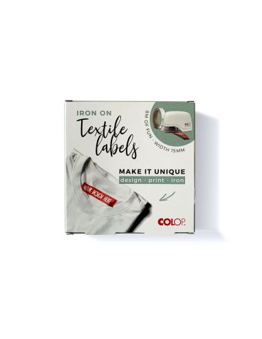 Cinta Textil Colop Tafetan Termo Adhesiva Ancho 15 Mm Para Impresora E-Mark Rollo De 8 Mt