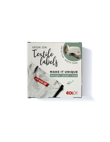 Cinta Textil Colop Tafetan Termo Adhesiva Ancho 15 Mm Para Impresora E-Mark Rollo De 8 Mt