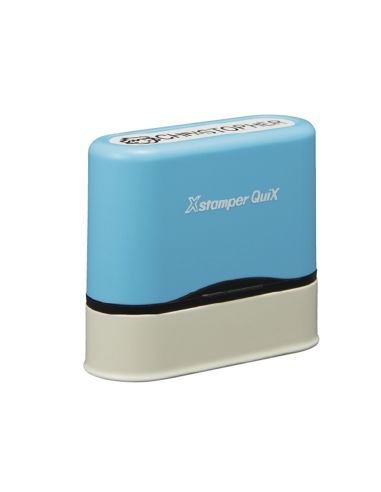 Sello X Stamper Quix Nombre Personalizable Color Azul 9,5X46 Mm Qn41