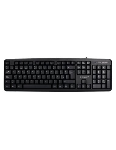 Teclado Q-Connect Con Cable 1,35 Mt Color Negro