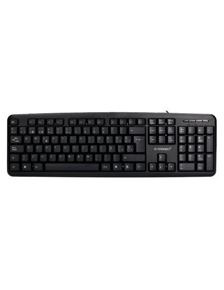 Teclado Q-Connect Con Cable 1,35 Mt Color Negro