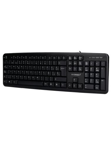Teclado Q-Connect Con Cable 1,35 Mt Color Negro