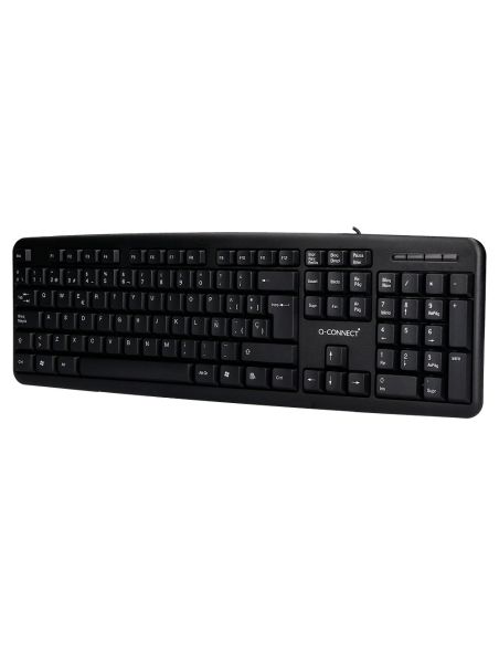 Teclado Q-Connect Con Cable 1,35 Mt Color Negro